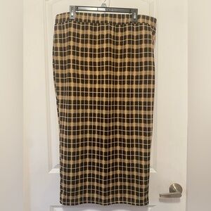 SHEIN Black and Tan Plaid Pencil Skirt